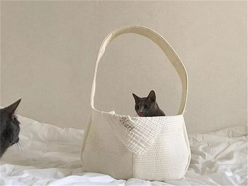 Pet Backpack Comfort Handmade Dog Bag Pet Kitten Carrier Outdoor Travel Breathable One Shoulder Crossbody Bag Supplies
