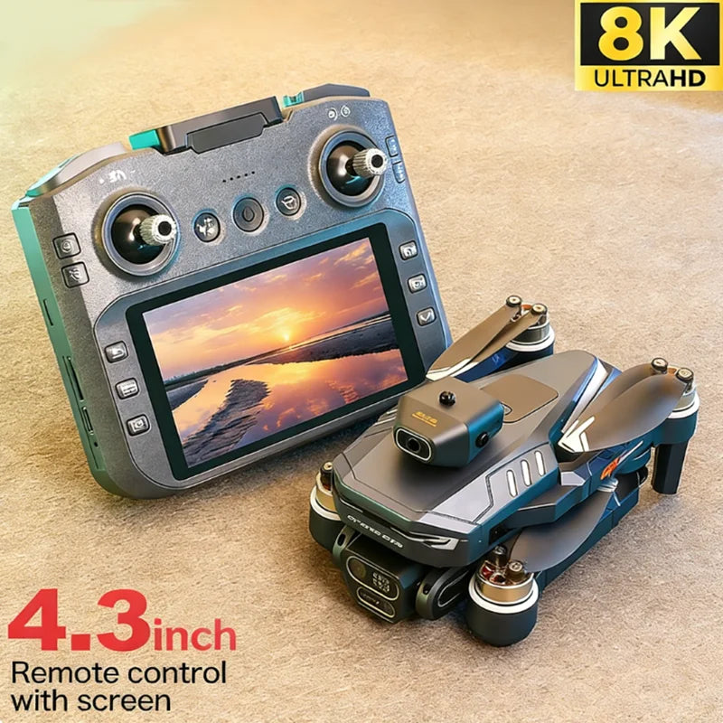 Gt8 Drone 4.3-inch Large Screen 8k High-definition Long Endurance Obstacle Avoidance Vr Glasses Remote Control Aircraft