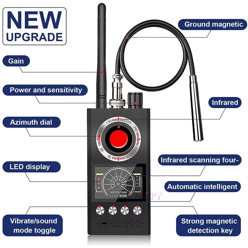 Spy gadgets Hidden Camera Detector K68 K18 Bug Scanner Security Protection RF Signal Car GPS Tracker Eavesdropping Device Finder