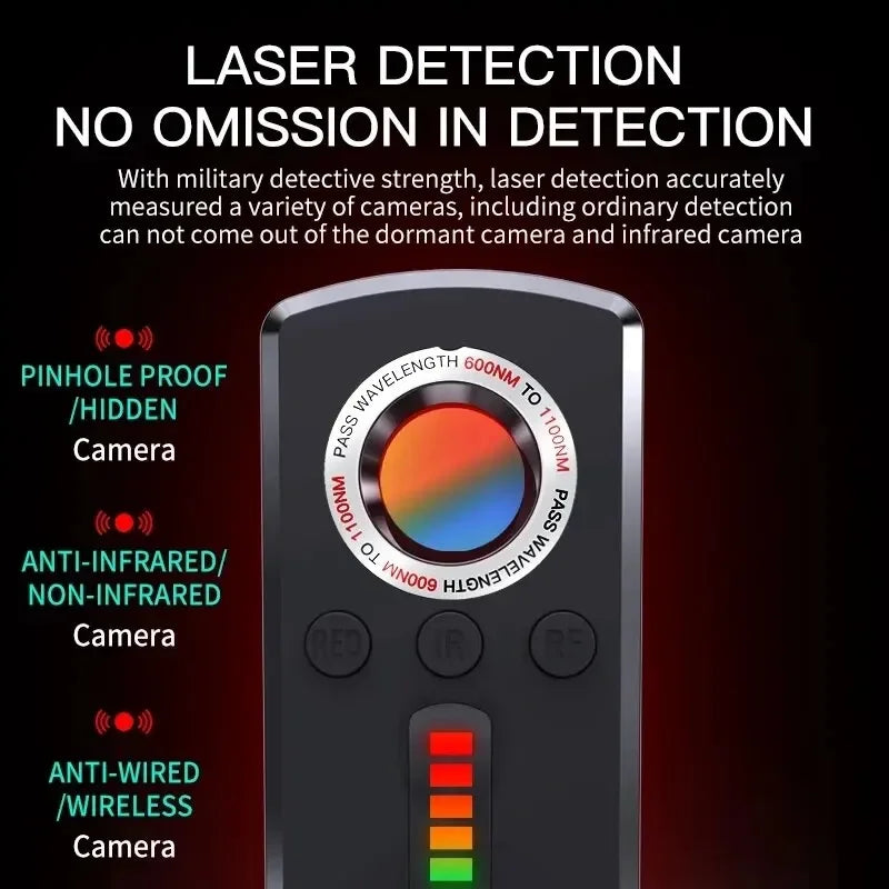 Hidden Camera Detector Anti Spy Gadget Anti-Spy RF Detector Car GPS Camera Finder for Privacy Protection  Wireless Signal Mini