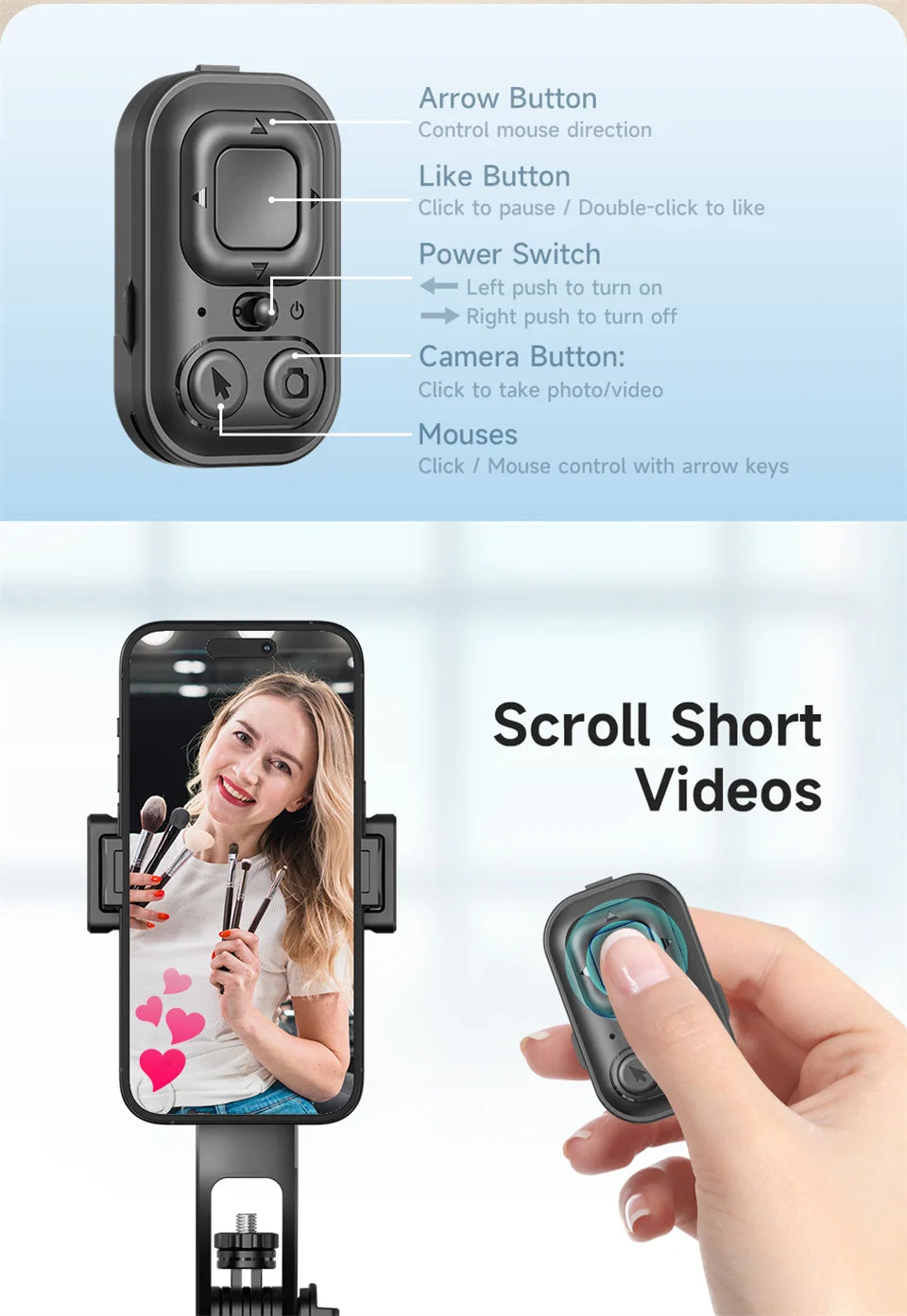 C17 Selfie Tripod for Cell Phone 360°Auto-Rotation AI Tracking Shooting Quadrapod with Remote Control