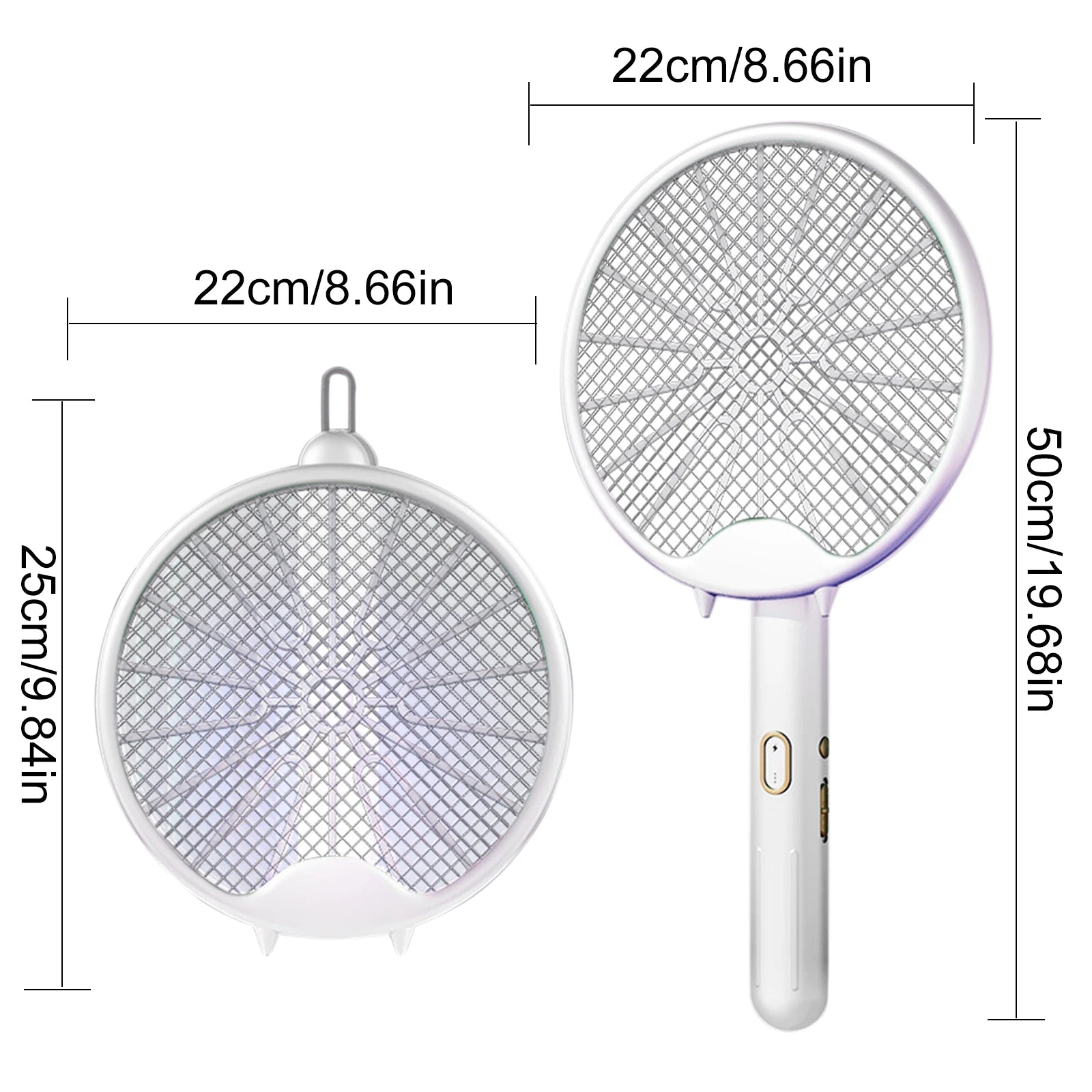 2-in-1 Electric Mosquito Killer Household Mosquito Racket With Purple Killer Lamp USB Charging Rechargeable Bug Fly Swatter