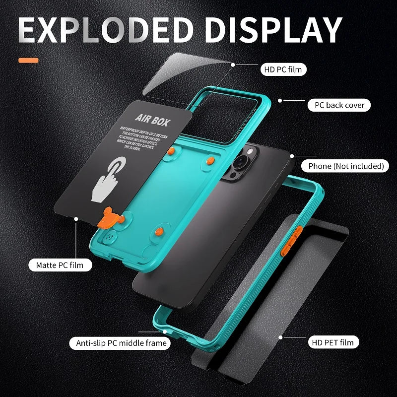 Swimming Diving Cover For iPhone 17 16 15 14 13 12 Pro Max IP68 Waterproof Sealed Phone Case Underwater Photography Touch Screen
