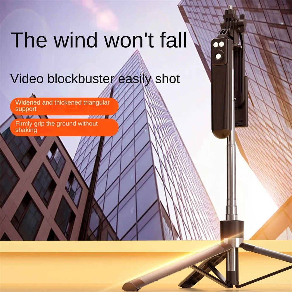 FGCLSY 1.7M selfie stick tripod with Light wireless remote control 360 ° rotation for smartphone video recording live streaming