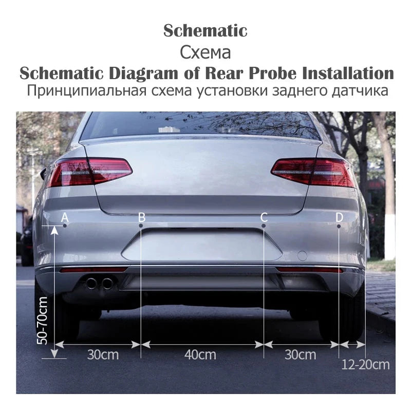 Parking Sensor Kit With 4 Radar LED Accurate Digital Display Of Obstacle Distance Alarm Parktronic Kit Detector Reversing Radar