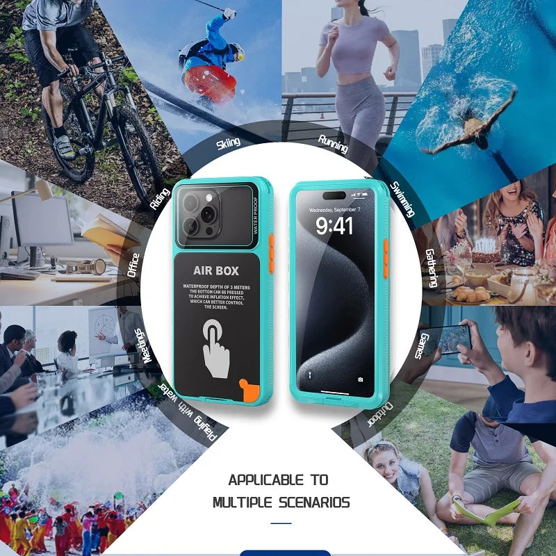 Swimming Diving Cover For iPhone 17 16 15 14 13 12 Pro Max IP68 Waterproof Sealed Phone Case Underwater Photography Touch Screen