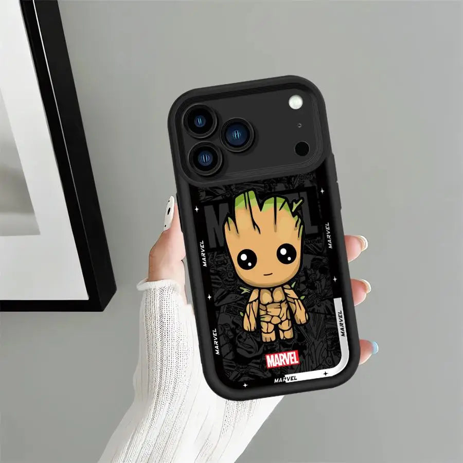 Phone Cover Case for iPhone 16 15 Plus 13 17 Pro Max 14 Air 11 12 Pro Marvel Groot Ironman