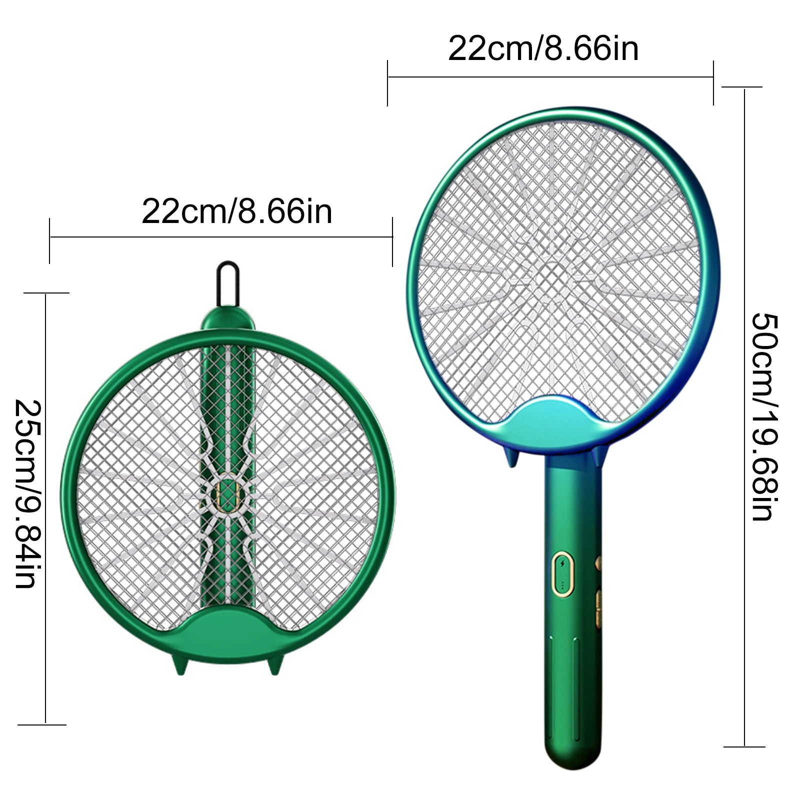 2-in-1 Electric Mosquito Killer Household Mosquito Racket With Purple Killer Lamp USB Charging Rechargeable Bug Fly Swatter