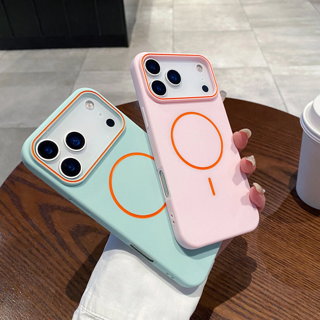 Ultrathin Simple For Magnetic Phone Case For iPhone 11 12 13 14 15 16 17 Pro Max 17 Air Wireless Charging Soft Matte Phone Cover
