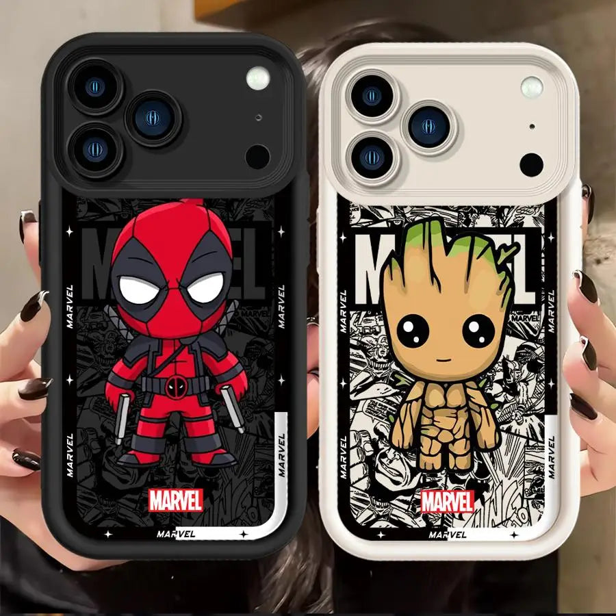 Phone Cover Case for iPhone 16 15 Plus 13 17 Pro Max 14 Air 11 12 Pro Marvel Groot Ironman