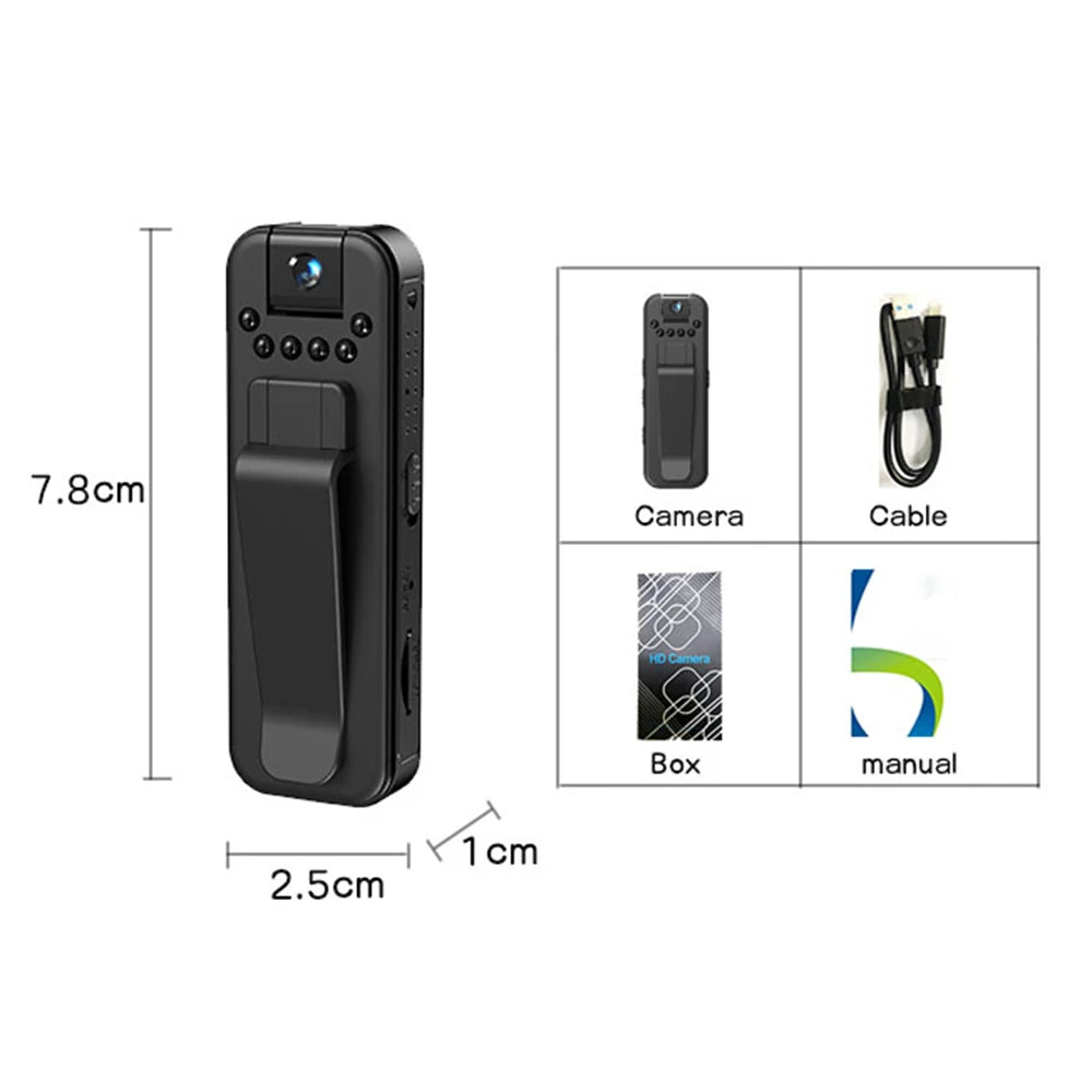 New 1080P HD Body Mini Camera Portable Small Digital Video Recorder Police BodyCam Infrared Night Vision Miniature Camcorder ﻿