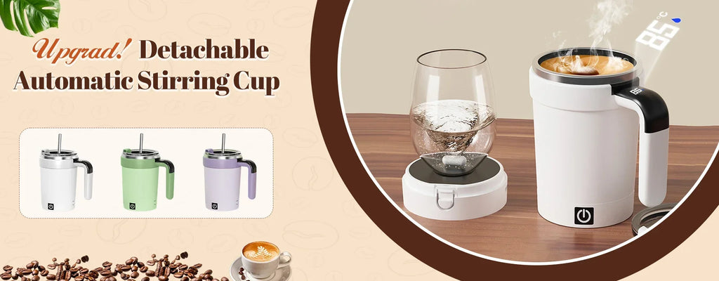 Automatic Self Stirring Magnetic Mug with LCD Screen Coffee Milk Stainless Steel Mixing Cup USB Rechargeable Smart Thermal Cups