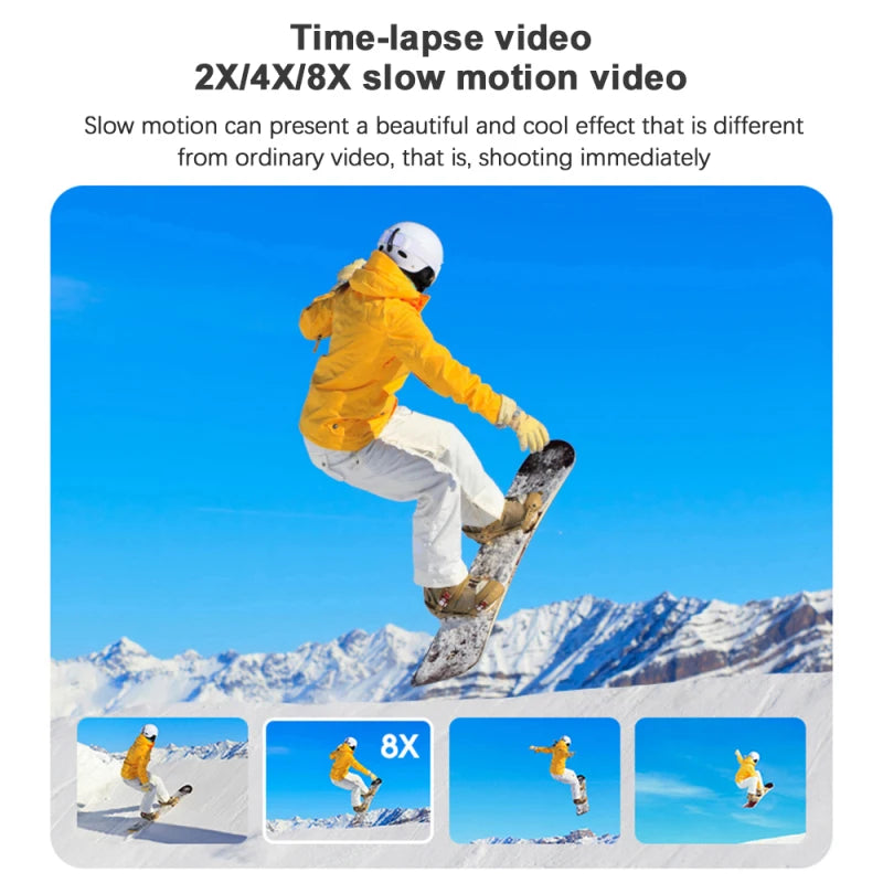 5K Head Mounted Camera Wearable WiFi Video Camera Camcorder Webcam 30MP Anti-shake IPX5 Waterproof for Vlog Video Recording