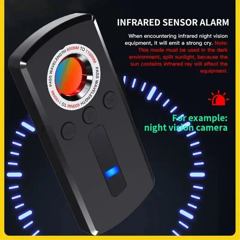 Hidden Camera Detector Anti Spy Gadget Anti-Spy RF Detector Car GPS Camera Finder for Privacy Protection  Wireless Signal Mini