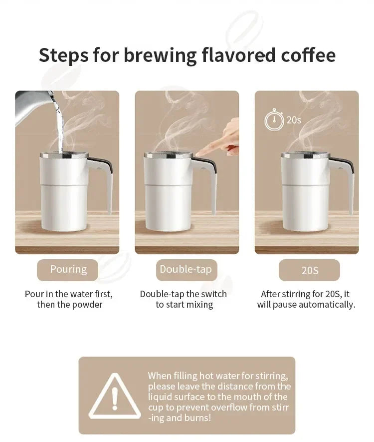 Automatic Self Stirring Magnetic Mug with LCD Screen Coffee Milk Stainless Steel Mixing Cup USB Rechargeable Smart Thermal Cups