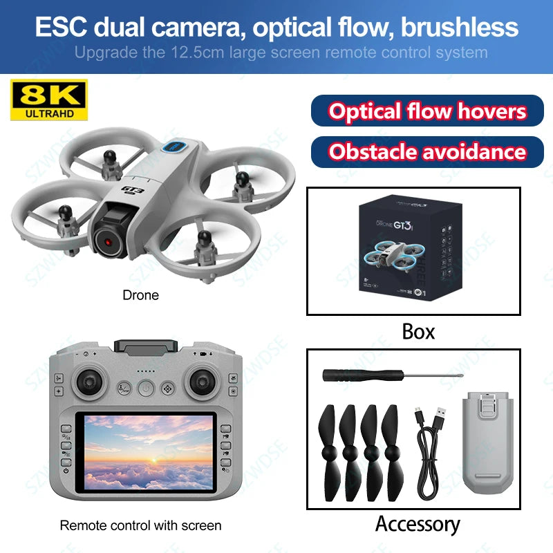 2026 GT3/GT3 MAX Drone 8K HD Remote Control Headless Mode Helicopter 360° Flip Quadcopter Toys Mini Drone Fors Kid Toy Gifts
