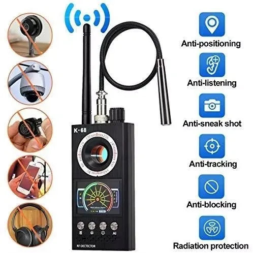 Spy gadgets Hidden Camera Detector K68 K18 Bug Scanner Security Protection RF Signal Car GPS Tracker Eavesdropping Device Finder