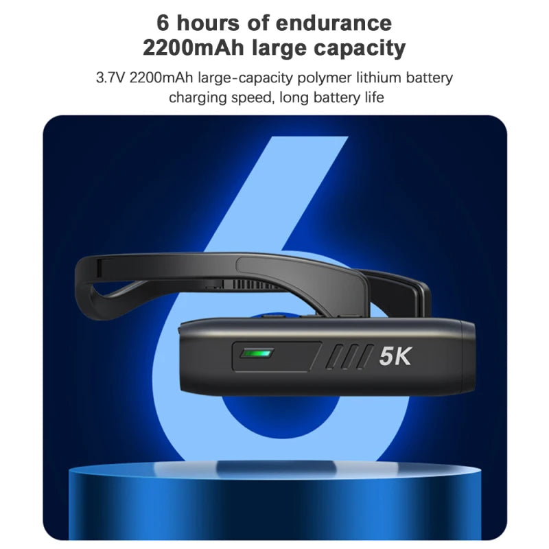 5K Head Mounted Camera Wearable WiFi Video Camera Camcorder Webcam 30MP Anti-shake IPX5 Waterproof for Vlog Video Recording