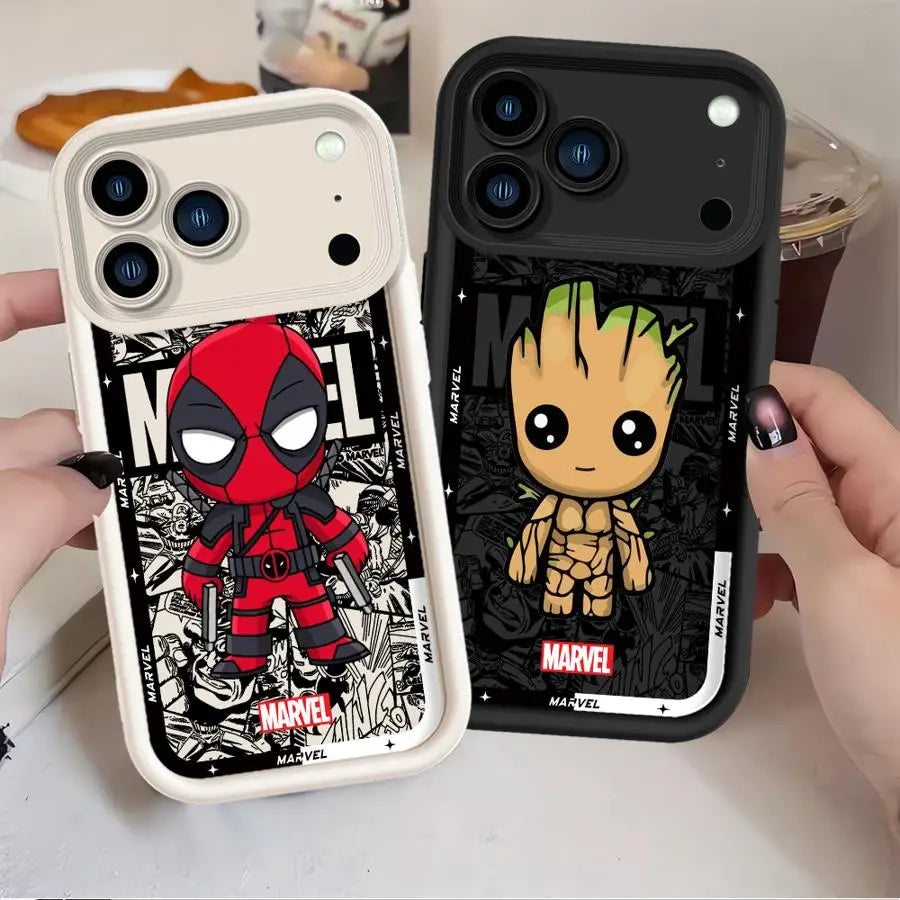 Phone Cover Case for iPhone 16 15 Plus 13 17 Pro Max 14 Air 11 12 Pro Marvel Groot Ironman