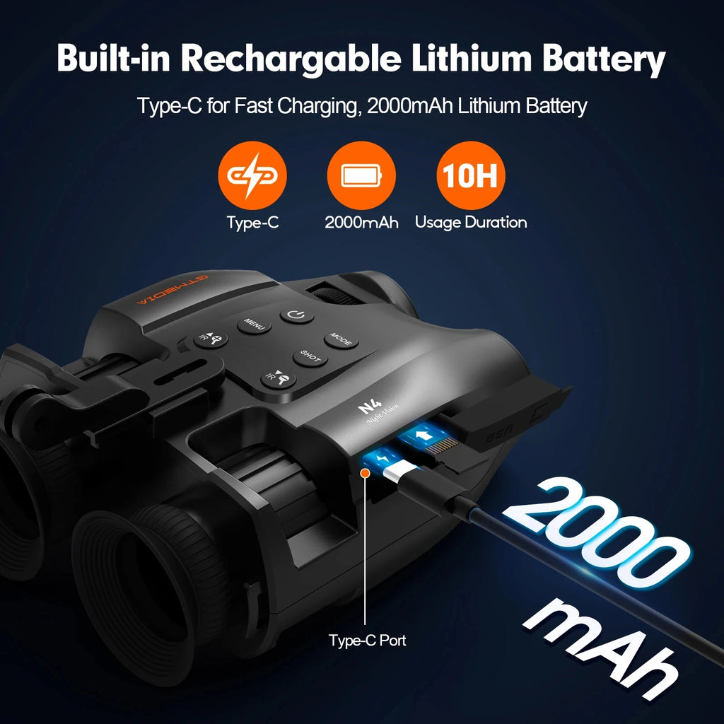 GTMEDIA N4 Infrared Night Vision Monocular with 5X Digital Zoom 1080P FHD 300m Night Vision Distance 7-levels IR Adjustable