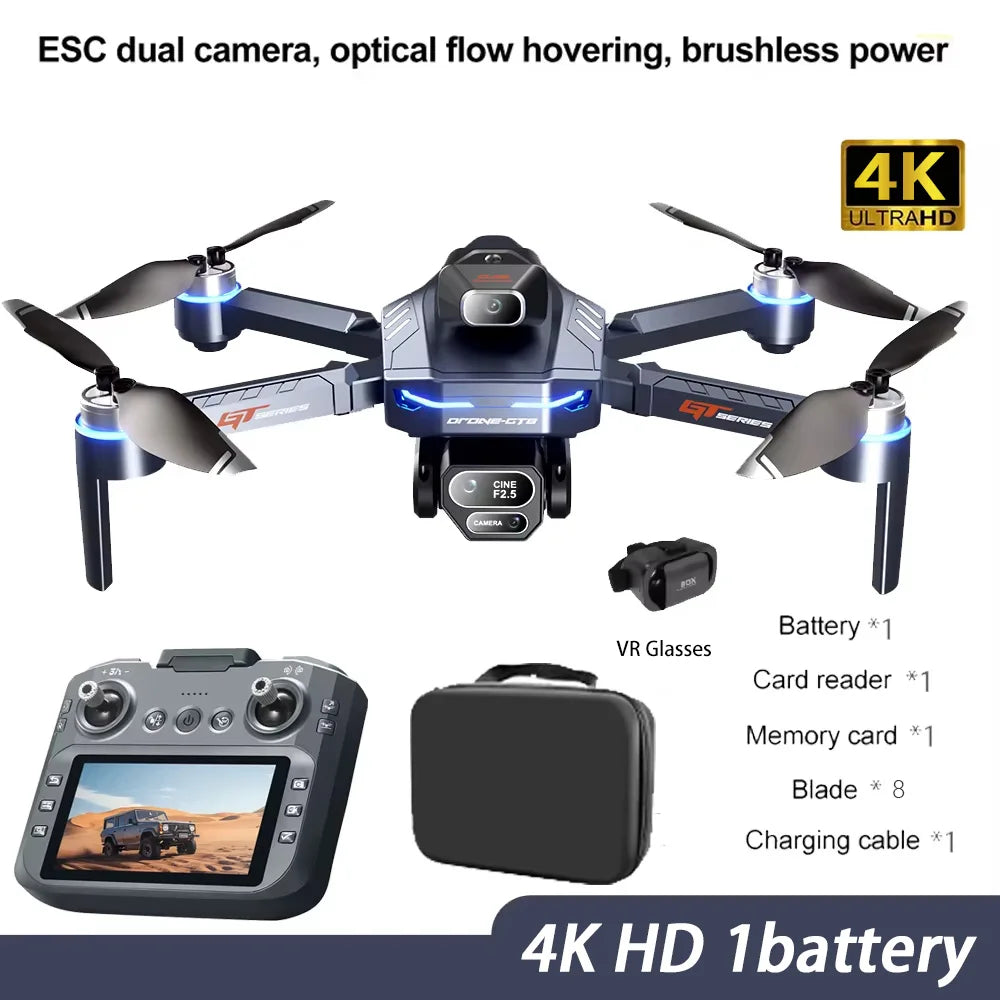 Gt8 Drone 4.3-inch Large Screen 8k High-definition Long Endurance Obstacle Avoidance Vr Glasses Remote Control Aircraft