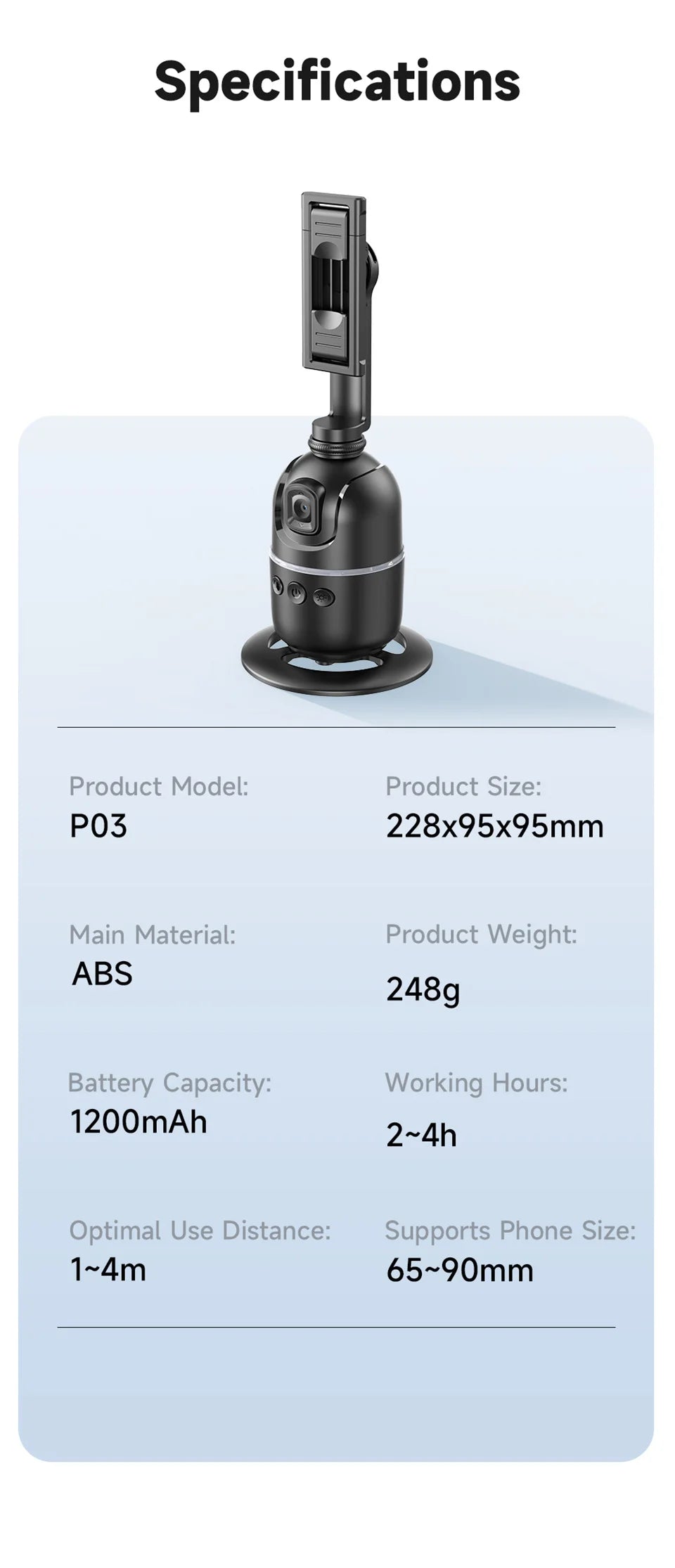 selfie stick Stabilizer 360°Auto Face Tracking AI Gimbal All-in-one Desktop Phone Holder Tripod For Smartphone Video Vlog Live