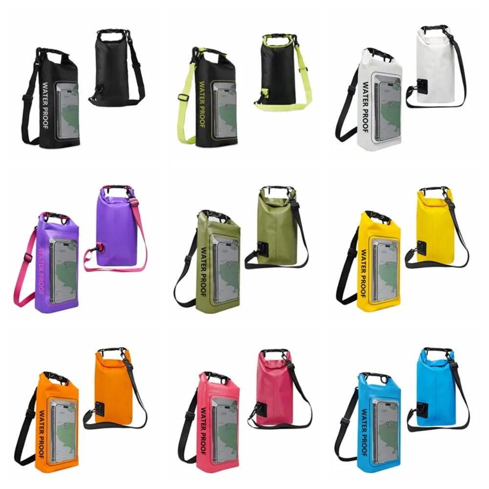 2L Swimming Waterproof Bag 2-In-1 Dry Bag Swimming Storage Bag Touchable Screen PVC Mobile Phone Waterproof Bag Cell Phone