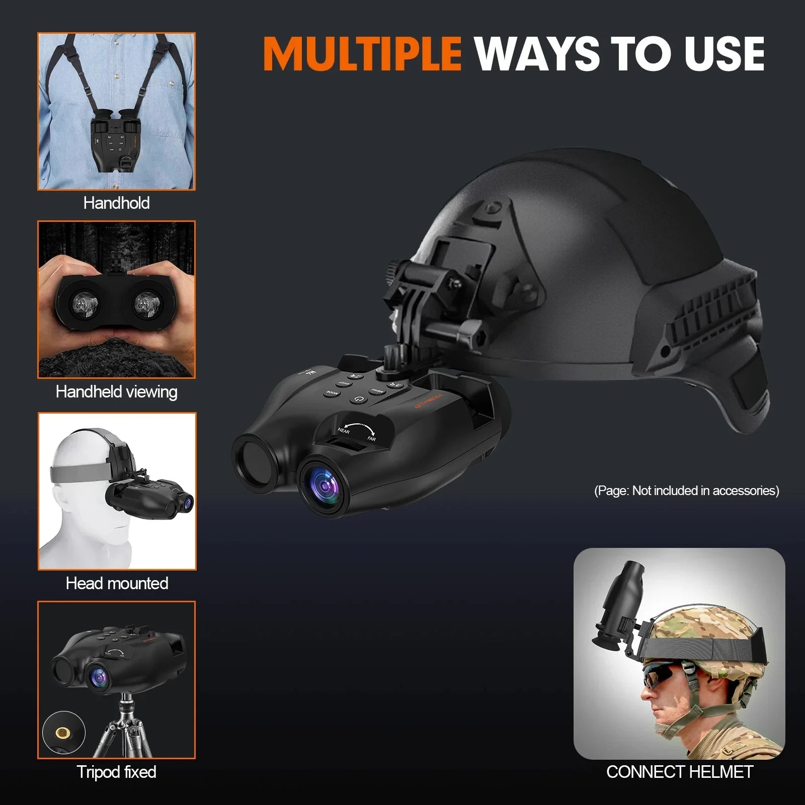 GTMEDIA N4 Infrared Night Vision Monocular with 5X Digital Zoom 1080P FHD 300m Night Vision Distance 7-levels IR Adjustable