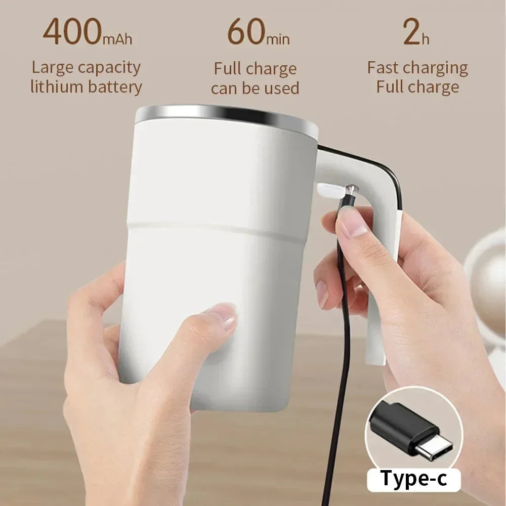 Automatic Self Stirring Magnetic Mug with LCD Screen Coffee Milk Stainless Steel Mixing Cup USB Rechargeable Smart Thermal Cups