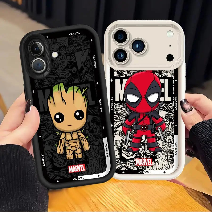 Phone Cover Case for iPhone 16 15 Plus 13 17 Pro Max 14 Air 11 12 Pro Marvel Groot Ironman