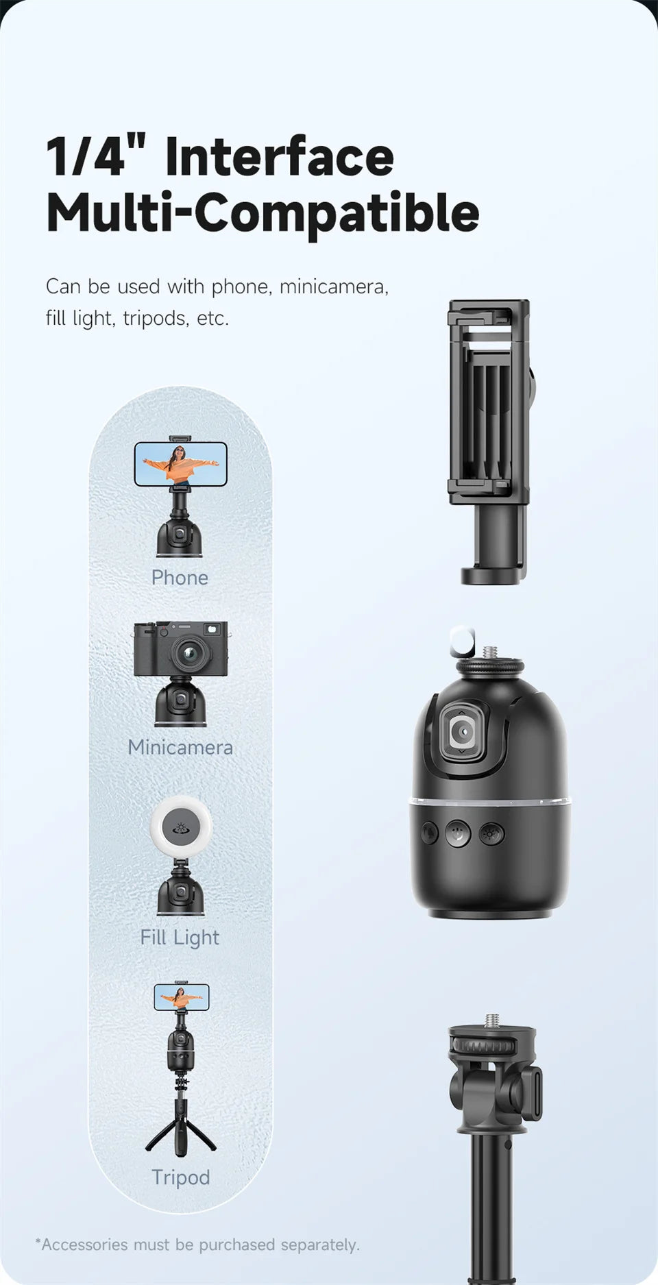 selfie stick Stabilizer 360°Auto Face Tracking AI Gimbal All-in-one Desktop Phone Holder Tripod For Smartphone Video Vlog Live