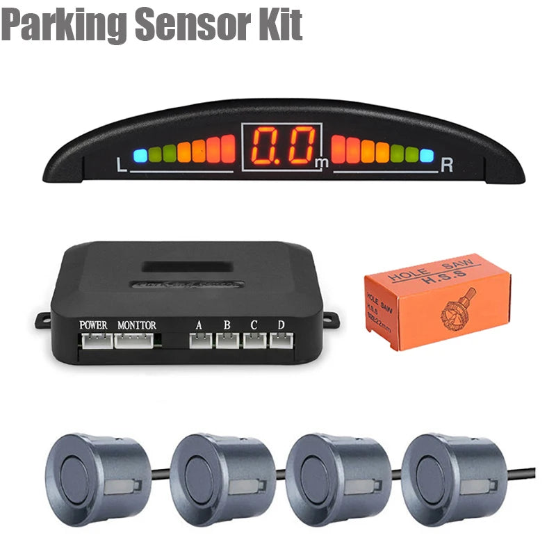 Parking Sensor Kit With 4 Radar LED Accurate Digital Display Of Obstacle Distance Alarm Parktronic Kit Detector Reversing Radar