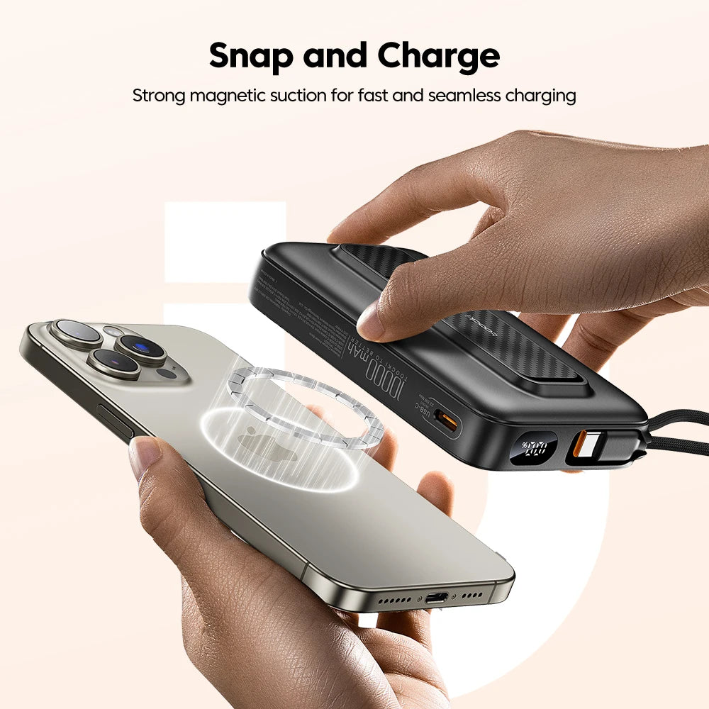 Toocki PowerBank 10000mAh Magnetic Wirelss 15W USB C PD 22.5W Fast Charge for iPhone 16 15 14 13 Portable Power Bank for Magsafe