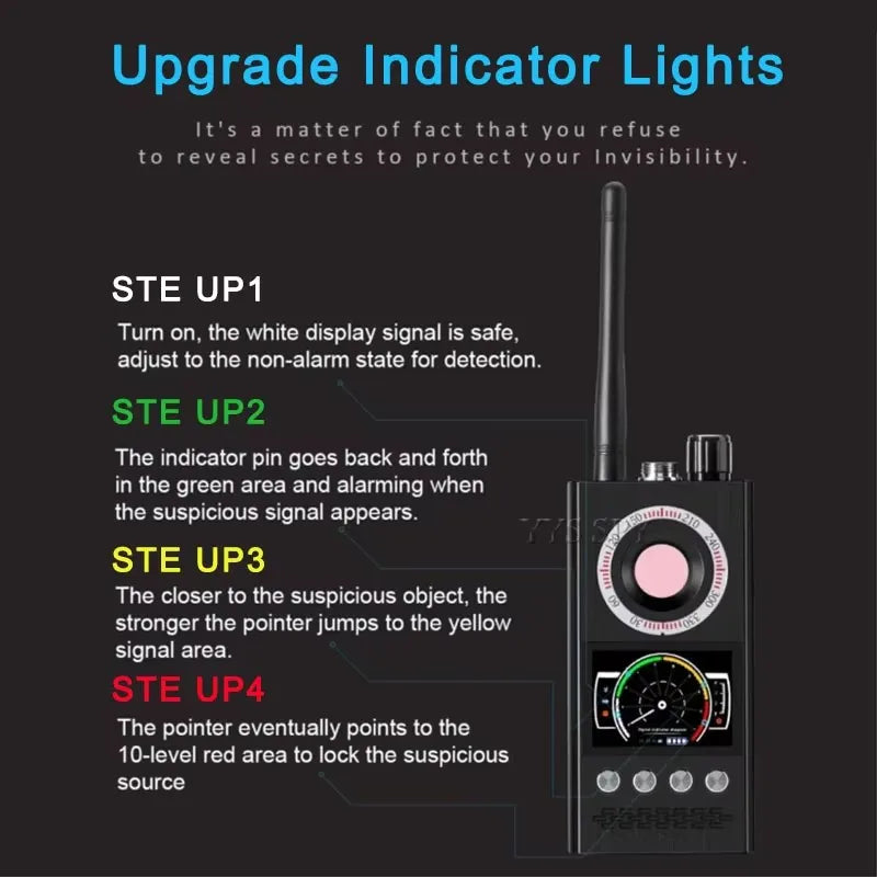 Spy gadgets Hidden Camera Detector K68 K18 Bug Scanner Security Protection RF Signal Car GPS Tracker Eavesdropping Device Finder