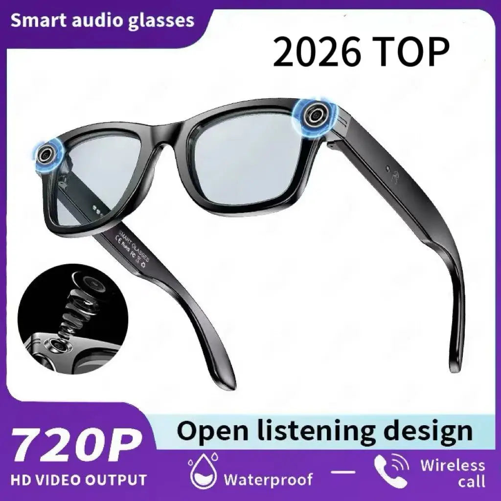 2026 AI Smart Glasses with 8MP Camera Video Recording 100+ Languages Translation Sunglasses Bluetooth Call Music Play Men Women