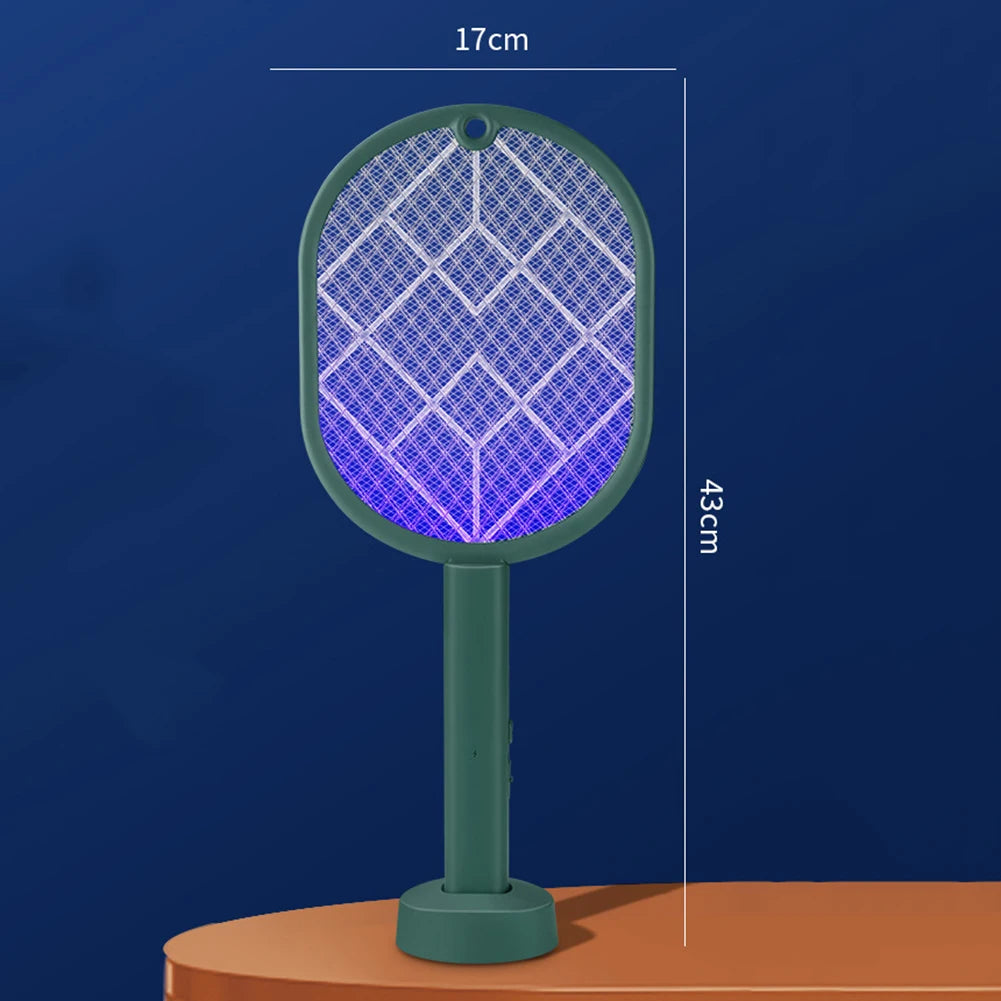 2-in-1 Electric Mosquito Killer Household Mosquito Racket With Purple Killer Lamp USB Charging Rechargeable Bug Fly Swatter